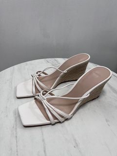White Wedge Sandals with Straps