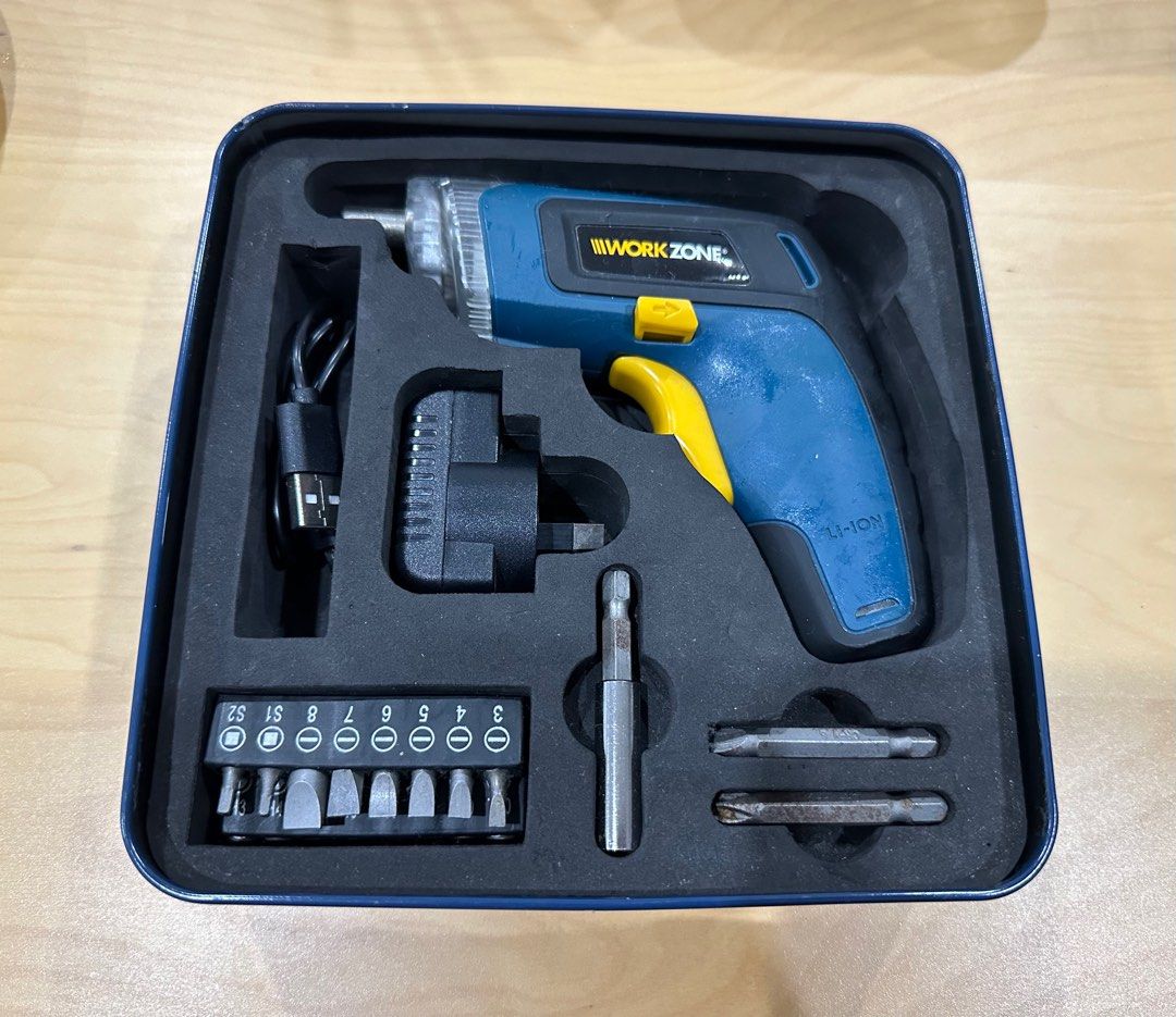 WORKZONE 27 PIECE 3.6V LI ION CORDLESS SCREWDRIVER KIT Home Furniture Tools DIY on Carousell