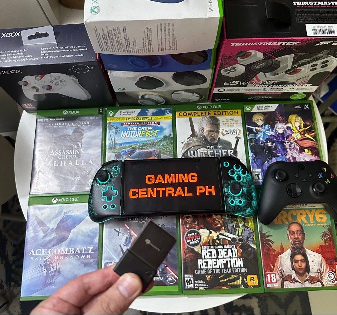 Xbox Series Controllers and Games (Category: Xbox) located in Mandaluyong City. Submitted by gamingcentralph (Listing ID 1297074506, Image 3). Description: Xbox Controllers and Games CONTROLLERS -Xbox Sports Blue Controller 1,600 (light scratches sa thumb grips) -Xbox Robot White Controller 2,100 -Xbox Shock Blue Controller 2,200 -Xbox Lunar Shift 2,500 -Xbox Starfield Controller 4,000 (SRP 5,795) -Thrustmaster eSwap XR Pro Controller Forza Horiz
