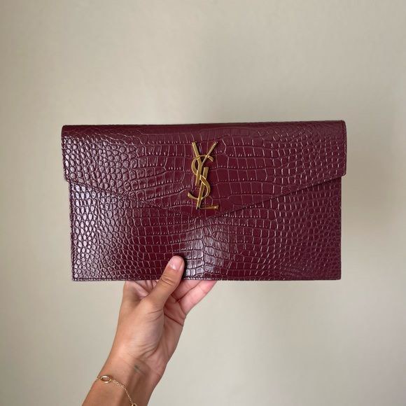 Ysl clutch crocodile top