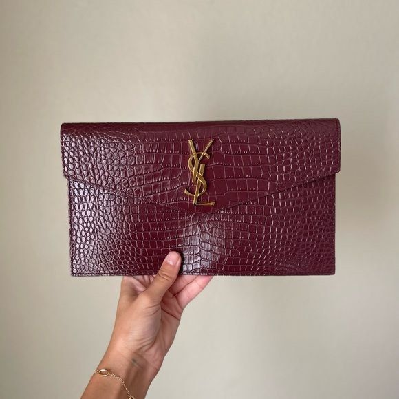 Ysl uptown pouch croc top