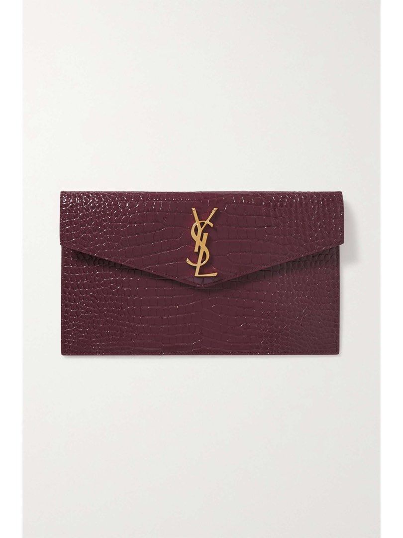 YSL Clutch UPTOWN POUCH IN CROCODILE EMBOSSED SHINY LEATHER Women s Fashion Bags Wallets Clutches on Carousell