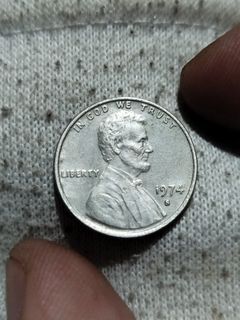 1974s Lincoln penny white plated