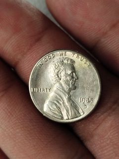 1985d white plated Lincoln penny