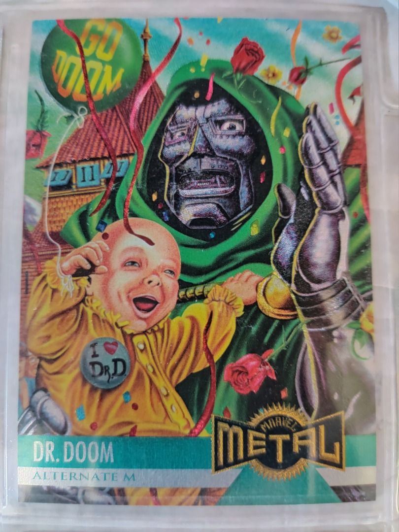 1995 Fleer Marvel Metal Alternate M Dr. Doom (Category: Raw Singles) located in Kawit. Submitted by ryuko.matoi (Listing ID 1297242020, Image 1). Description: 1995 Fleer Marvel Metal Alternate M Dr. Doom No reply means not interested No trade/swaps No reservation MOP - BDO & Cash Pick up location: Rosedale Residences, Barangay San Sebastian, Kawit Cavite..