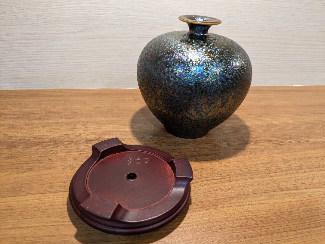 郭明本錳七彩結晶釉聚寶盆花瓶, 書籍、休閒與玩具, 收藏、紀念品, 其他