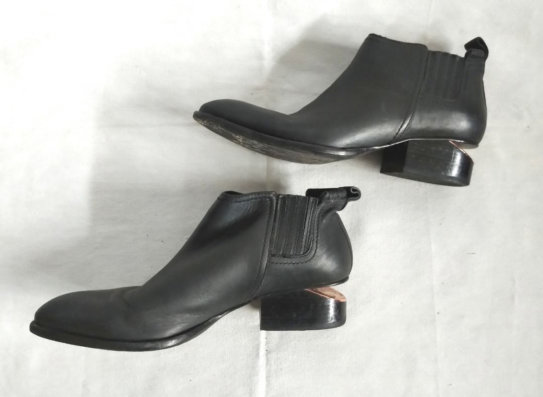 Alexander Wang Kori Rose Gold Lift Heel ankle boots Women s Fashion Footwear Boots on Carousell