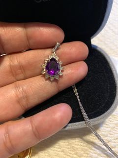 Amethyst necklace chain silver 925