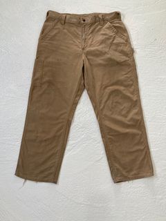 Authentic Carhartt Loose OG Fit Brown Workwear Carpentry Pants for Big Men’s, Waistline is 38