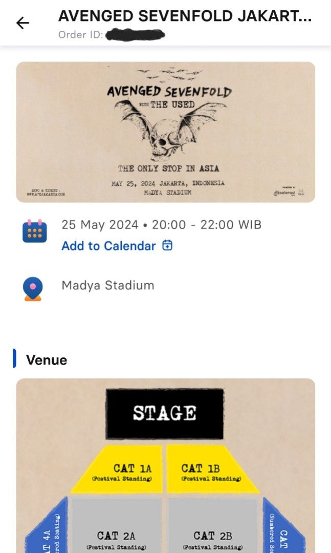 AVENGED SEVENFOLD THE ONLY STOP IN ASIA JAKARTA 2024, Tiket & Voucher