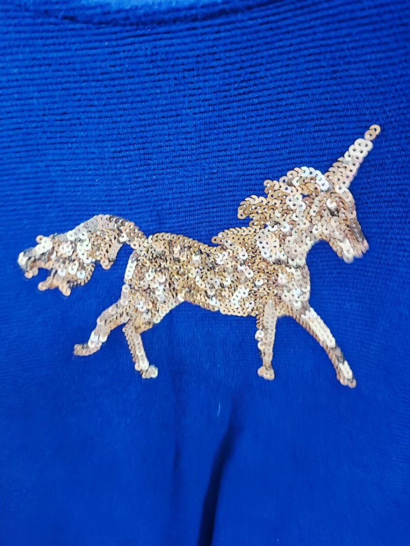 Best deal Gymboree navy blue dress with gold sequined unicorn Babies Kids Babies Kids Fashion on Carousell