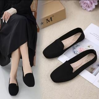 Black loafer shoes