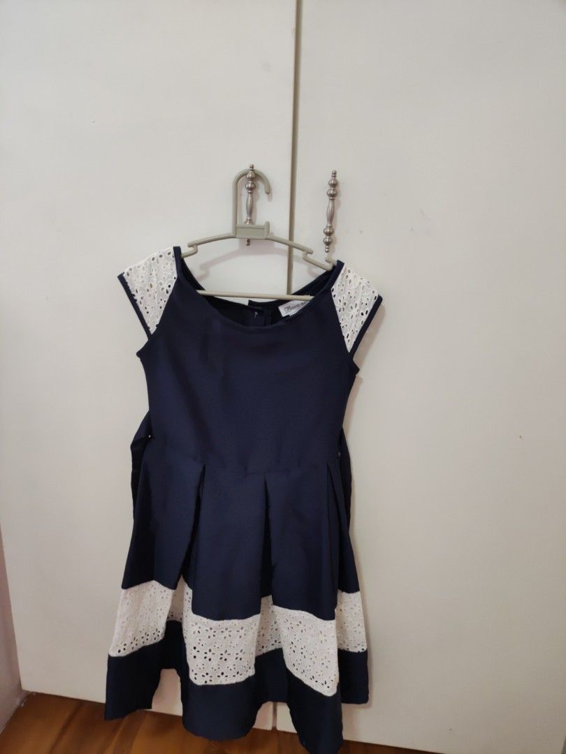 Blue and white eyelet dress (Category: Babies & Kids Fashion) located in Makati City. Submitted by stargazer2016 (Listing ID 1297259970, Image 1). Description: blue dress with white eyelet accents.