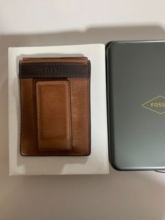 BRAND NEW FOSSIL MONEY CLIP WITH CARD SLOTS WALLET (Genuine Leather)
