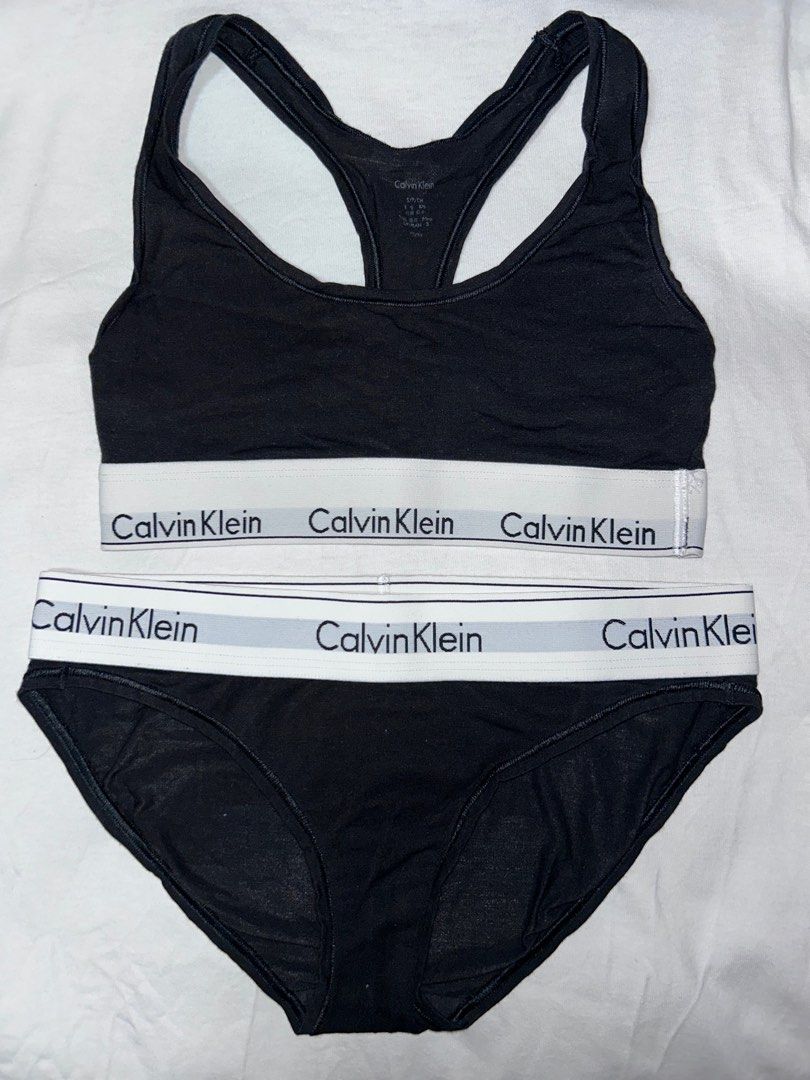 calvin klein bralette and underwear set Women s Fashion New Undergarments Loungewear on Carousell