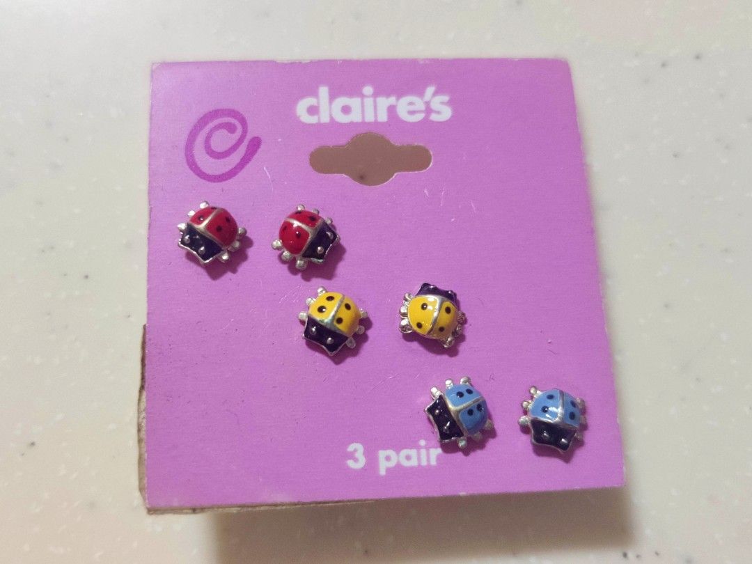 Claire s ladybug star design pierced earrings for girls