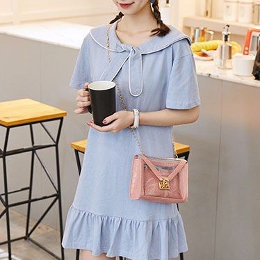 Cloudy Blue Korean Uniform Dress (Category: Dresses) located in Quezon City. Submitted by honey_and_bee (Listing ID 1297376151, Image 1). Description: Fits S-M frames.