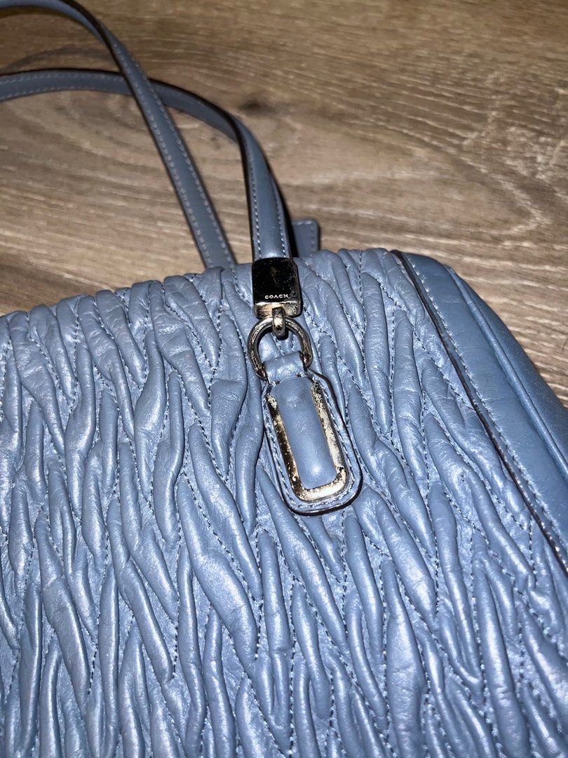 COACH blue grey genuine leather handbag bag Women s Fashion Bags Wallets Cross body Bags on Carousell