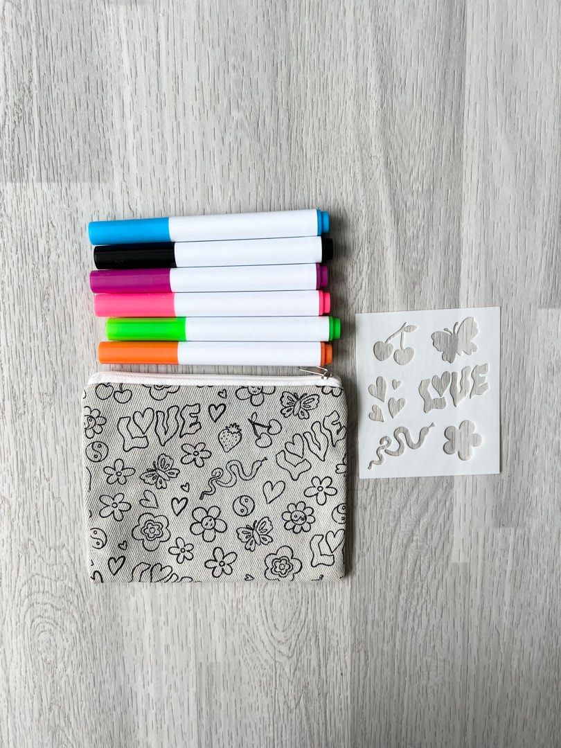 Cotton On Typo Pencil Case With Markers Stationary Set, Hobbies