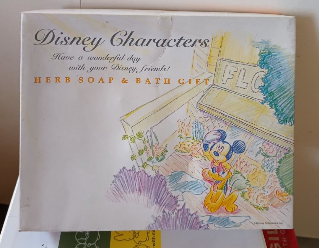 Disney Characters Herb Soap and Bath Set (Category: Baby Toiletries & Grooming) located in Polangui. Submitted by cornerbags_shoes (Listing ID 1297322271, Image 2). Description: This is the original Disney character herb soap and bath set from Japan . I listed it as like new bcoz they are not brand new but they are sealed and originally from Disney made in Japan. They all smell so good. with box but not in perfect condition Ang box..