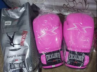 (8oz) Excalibur Pure Pink PU Premium Training Boxing Gloves