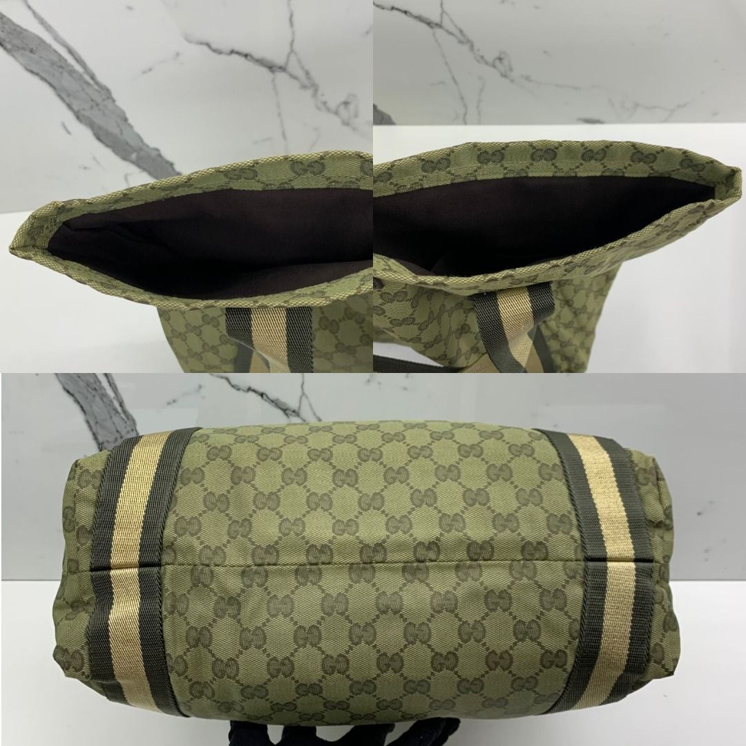 GUCCI 189669 GG GREEN CANVAS TOTE BAG 247014070 WE Women s Fashion Bags Wallets Tote Bags on Carousell
