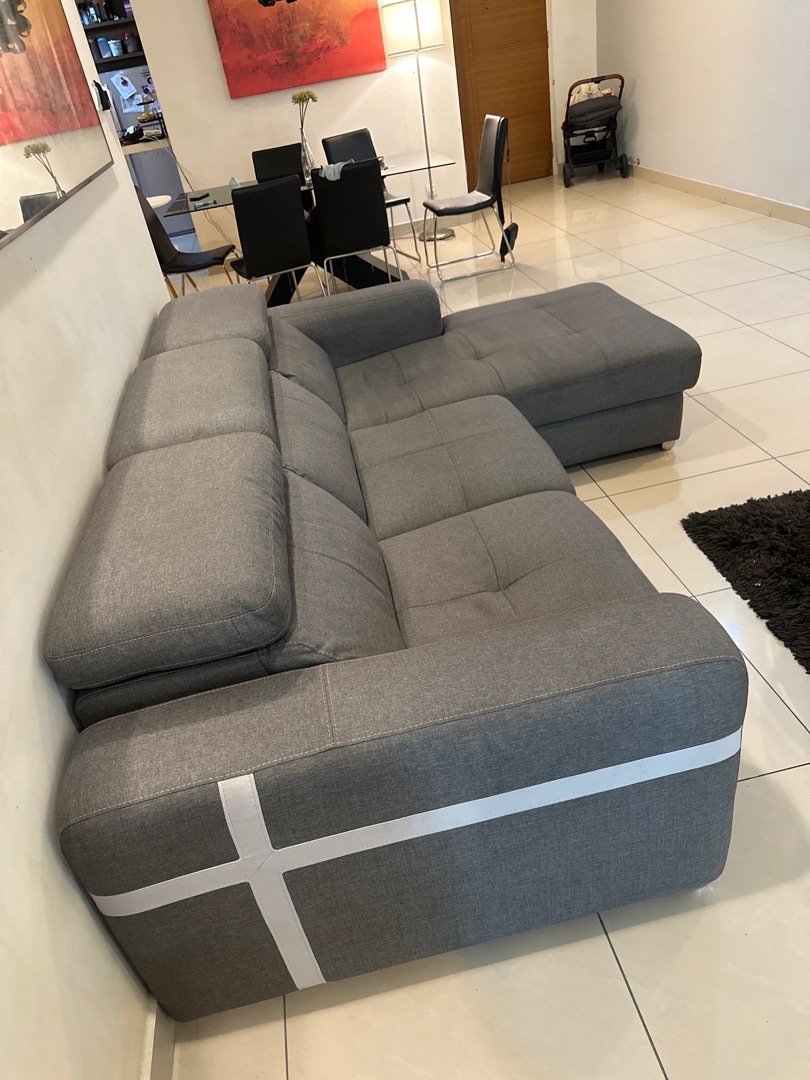 Hatch L shape electric recliner sofa, Furniture & Home Living