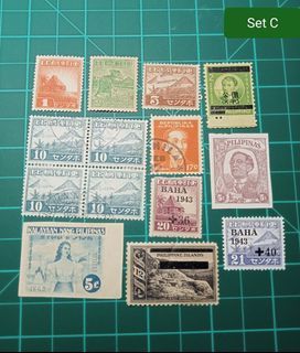Japanese-Phil. WWII postage stamps 1942-1945 (Set C)