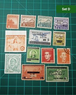 Japanese-Phil. WWII postage stamps 1942-1945 (Set D)