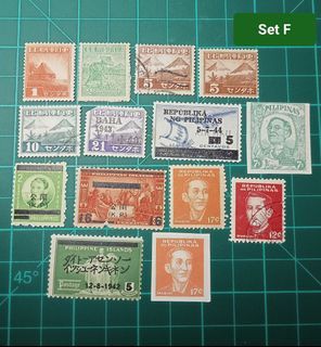 Japanese-Phil. WWII postage stamps 1942-1945 (Set F)