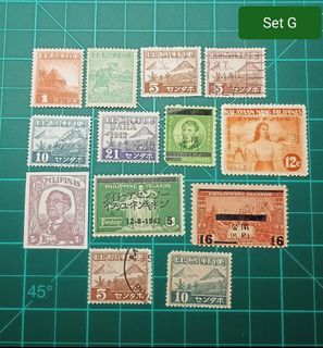 Japanese-Phil. WWII postage stamps 1942-1945 (Set G)