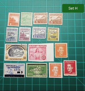 Japanese-Phil. WWII postage stamps 1942-1944 (Set H)
