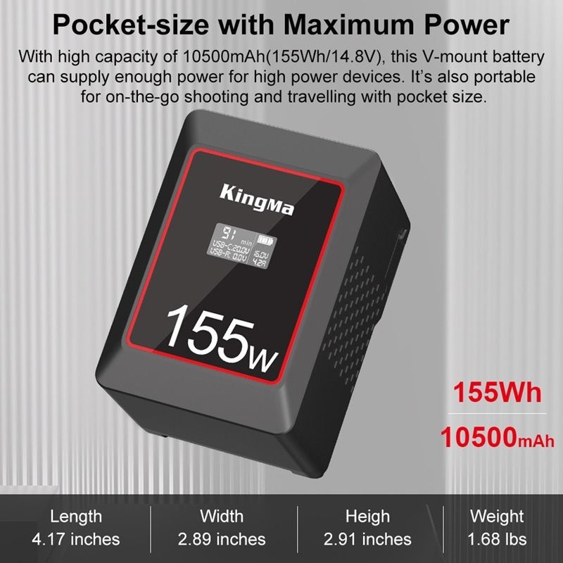 KingMa MINI V-Mount Battery (KM-VK155)62863068486657111