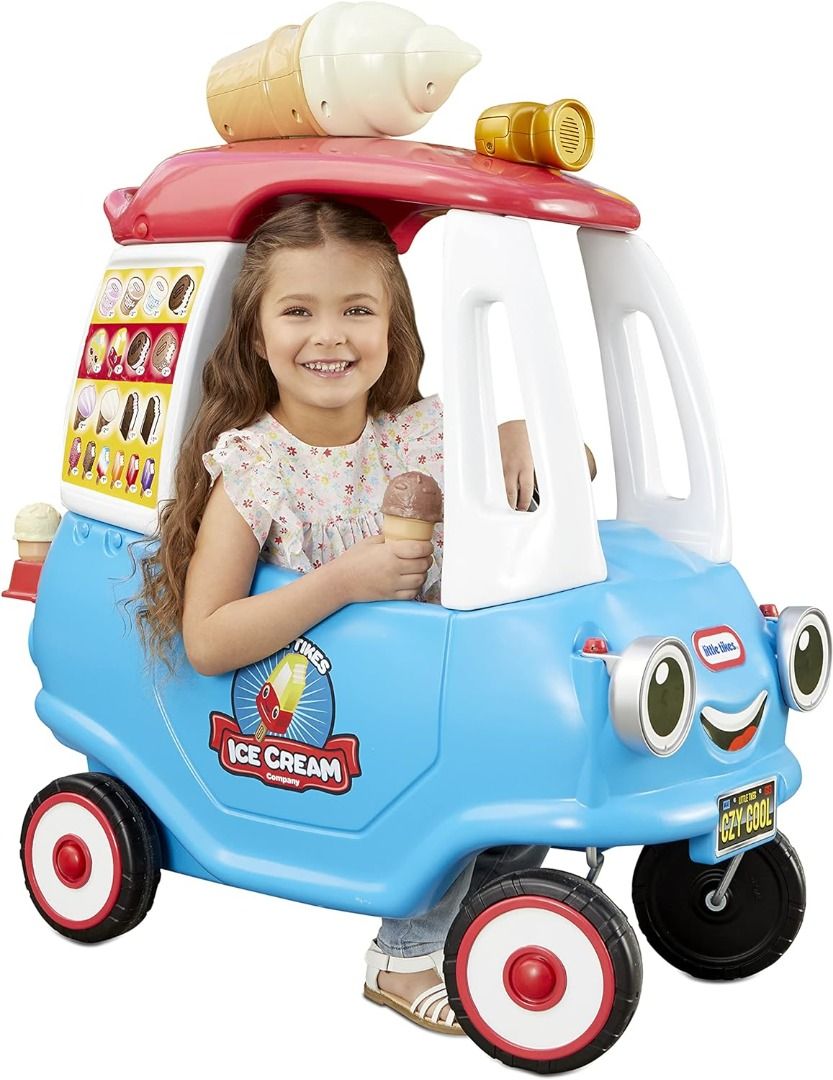 Little Tikes Cozy Ice Cream Truck Cozy Coupe Ride On Car Kid and Parent Powered Ice
