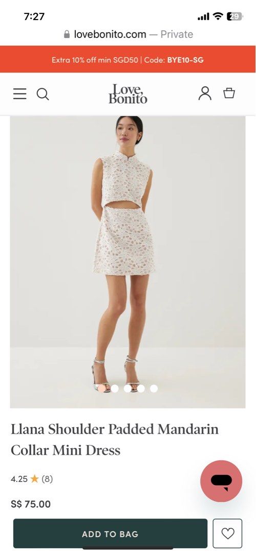 Mandarin collar mini dress top