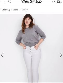 Madewell High-Rise Skinny Crop White Denim Stretch Jeans
