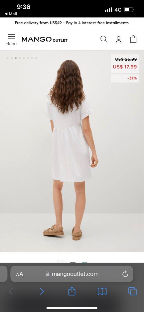 Mango frill cotton dress best sale