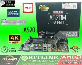 MSI A520M-A PRO AMD MOTHERBOARD