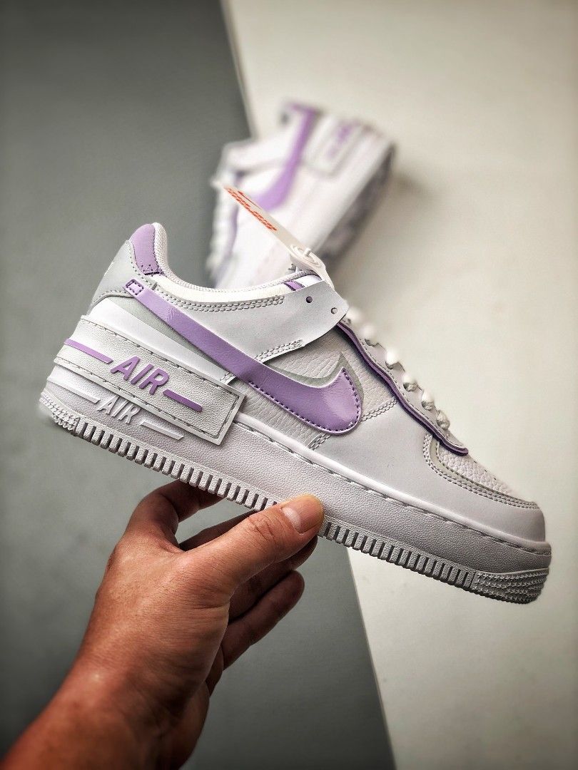 Nike Air Force 1 Shadow White purple shoes