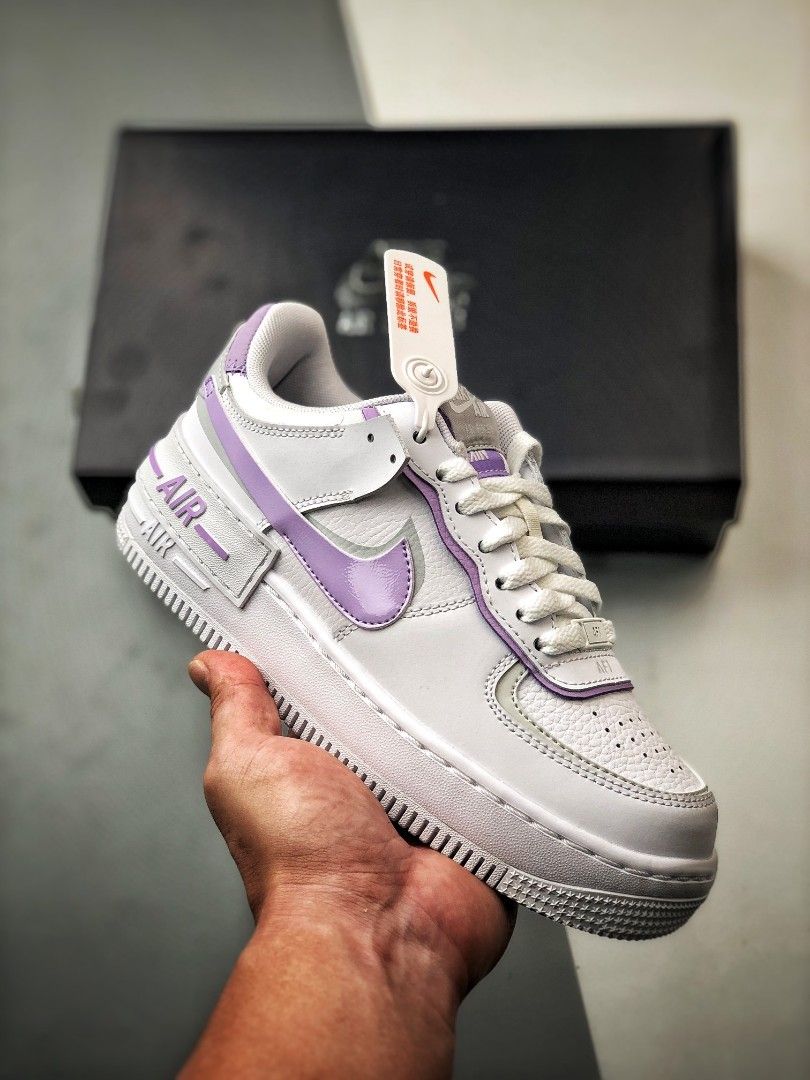shadow purple and pink air force ones