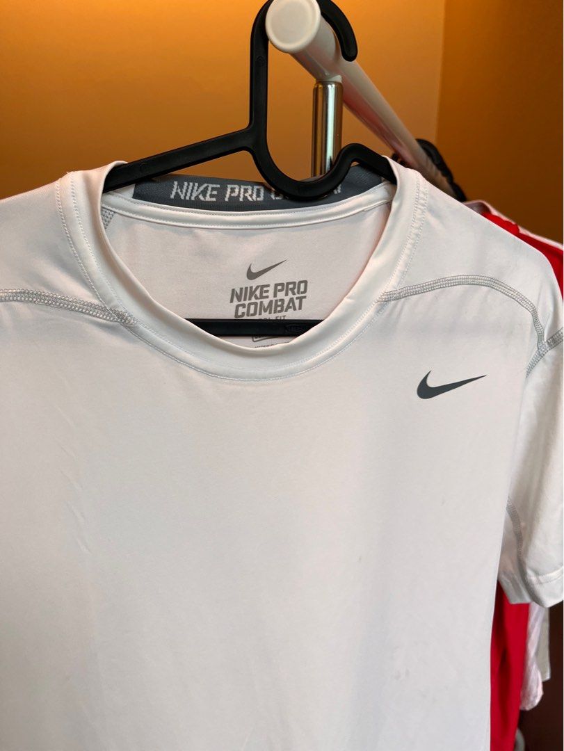White nike pro combat shirt 2025