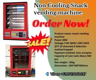 Non Cooling Snack vending machine (Payment method: Coin acceptor Capacity of coin tank )