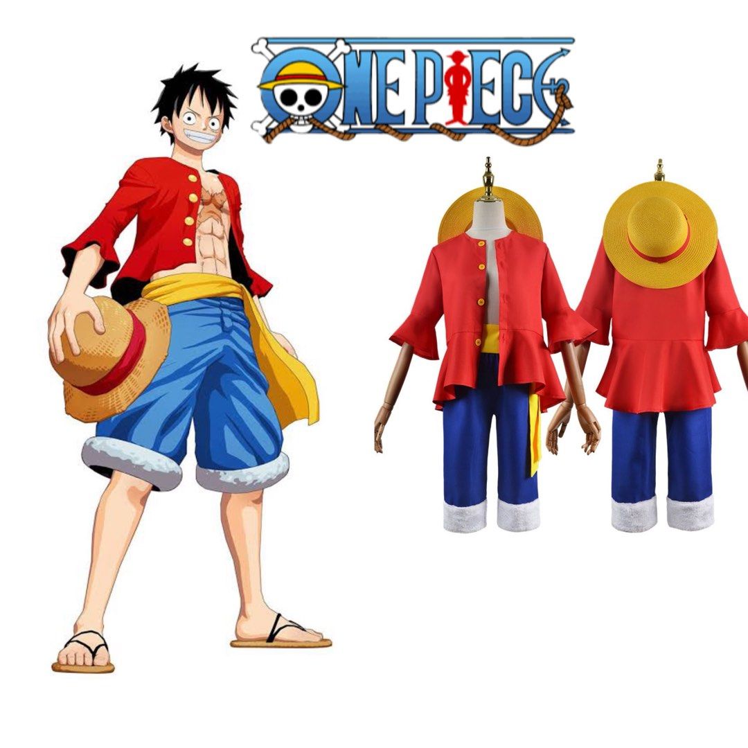 One Piece Cosplay Monkey D. Luffy Anime Costume Set (Category: Sets & Coordinates) located in Quezon City. Submitted by honey_and_bee (Listing ID 1297379412, Image 1). Description: For rent Inclusions: red jacket, bottom, sash, hat Size: fits kids 7-12 yrs old and/or adults XS-S frame Terms and conditions apply PM if interested 🤍.