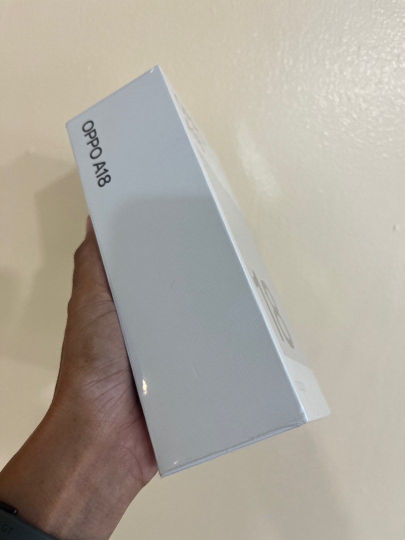 Oppo A18 128gb 4g ram (Category: OPPO) located in San Juan City. Submitted by AshleyandLynGeneralmerchandise (Listing ID 1297372773, Image 2). Description: We accept trade in Credit card / Home Credit Shipping Meet ups / Delivery Fb page: Ashley & Lyn.
