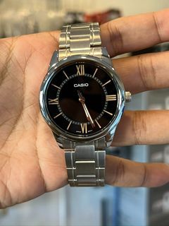 ORIGINAL CASIO Analog Black Dial Stainless Steel Men's Watch MTP-V005D-1B5