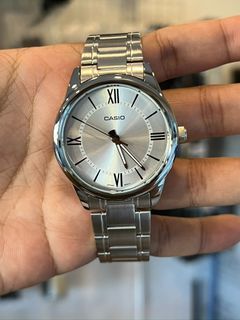 ORIGINAL CASIO Analog Silver Dial Stainless Steel Men's Watch MTP-V005D-7B5