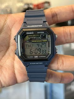ORIGINAL CASIO Digital Navy-Blue Watch WS-1600H-2AV
