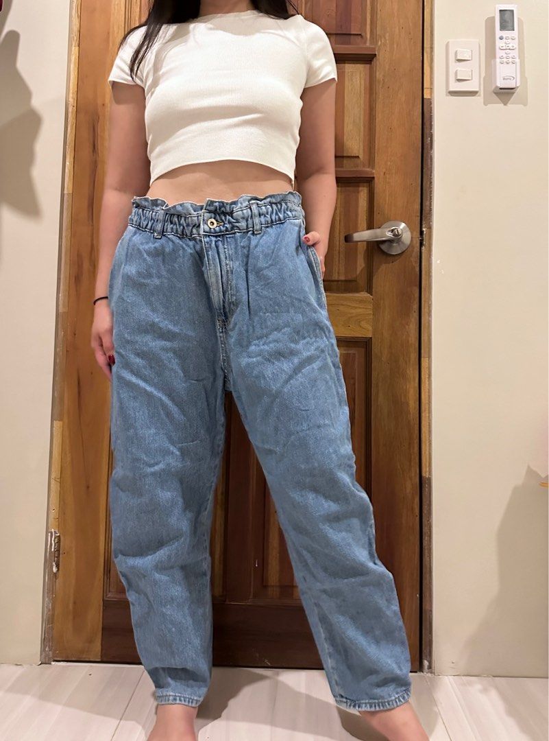 Zara paper bag jeans on sale