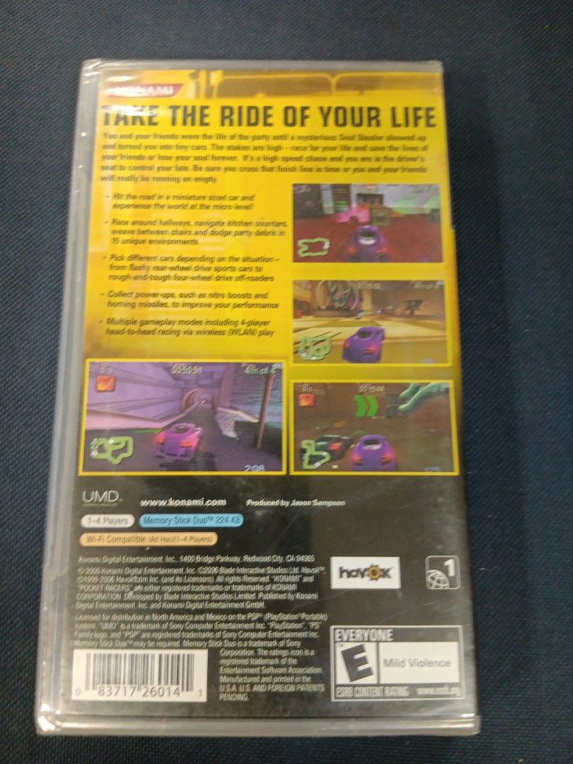 PSP Pocket Racers by Konami (Category: PlayStation) located in Manila. Submitted by ayinong0453384 (Listing ID 1297317639, Image 2). Description: item is in excellent condition sealed pm for order.