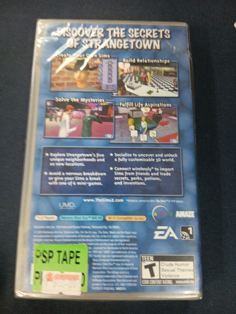 PSP The Sims 2 (Category: PlayStation) located in Manila. Submitted by ayinong0453384 (Listing ID 1297326492, Image 2). Description: item is in excellent condition sealed pm for order.